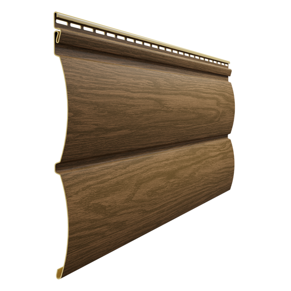 Сайдинг Блок хаус D4.7T под дерево виниловый Docke Lux Монреаль Миндаль